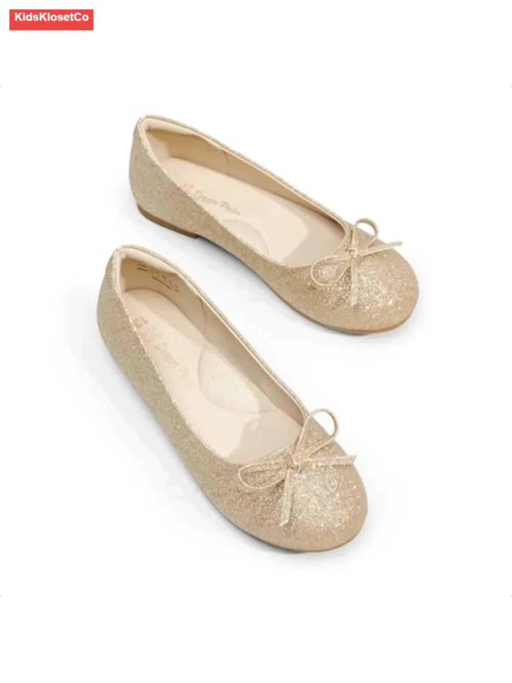 Girls Ballet Flats Slip-On Bow Dress Shoes Soft Latex Insole for Wedding Party